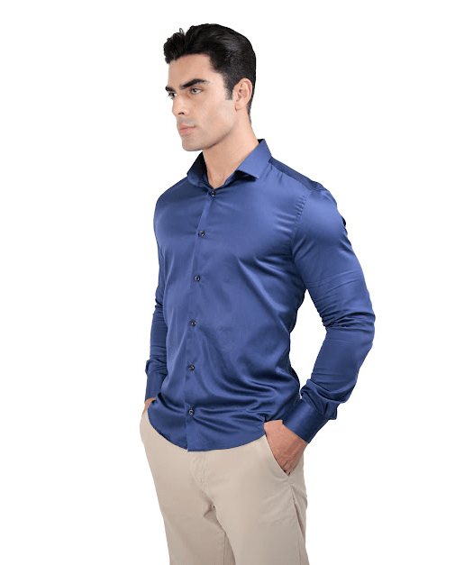 Camisa social slim de algodão egipicio