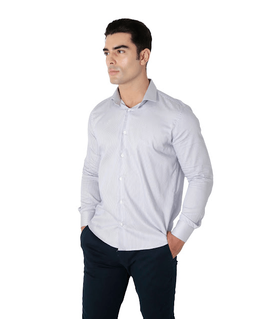 Camisa social slim de algodão egipicio