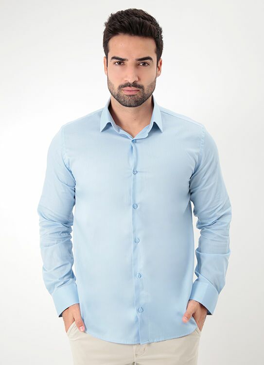 Camisa social slim fit básica
