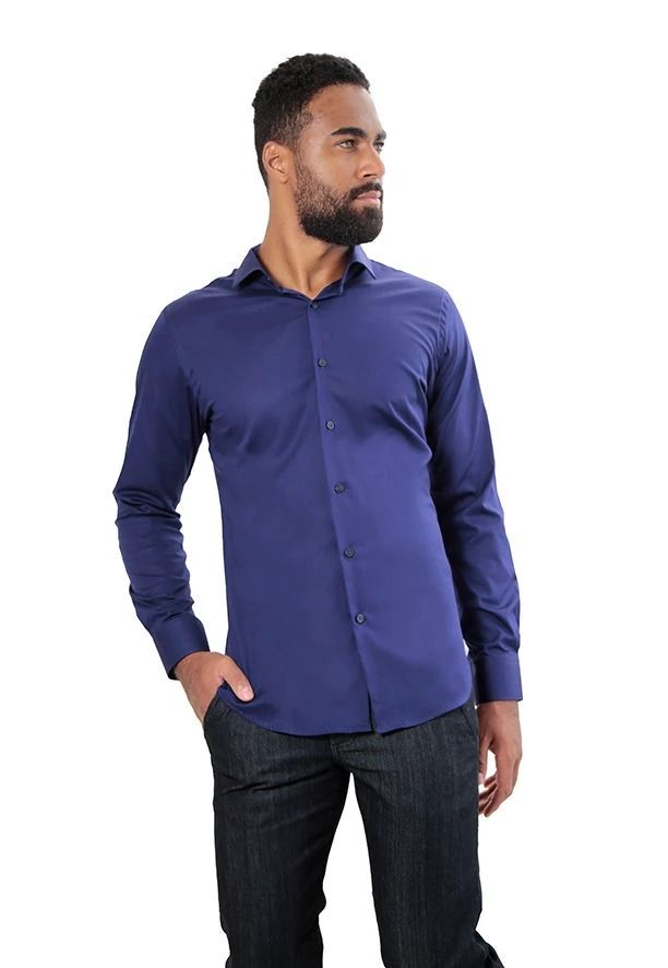 Camisa social super slim fit com elastano