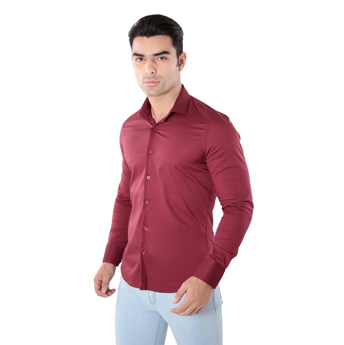 Camisa social super slim fit com elastano