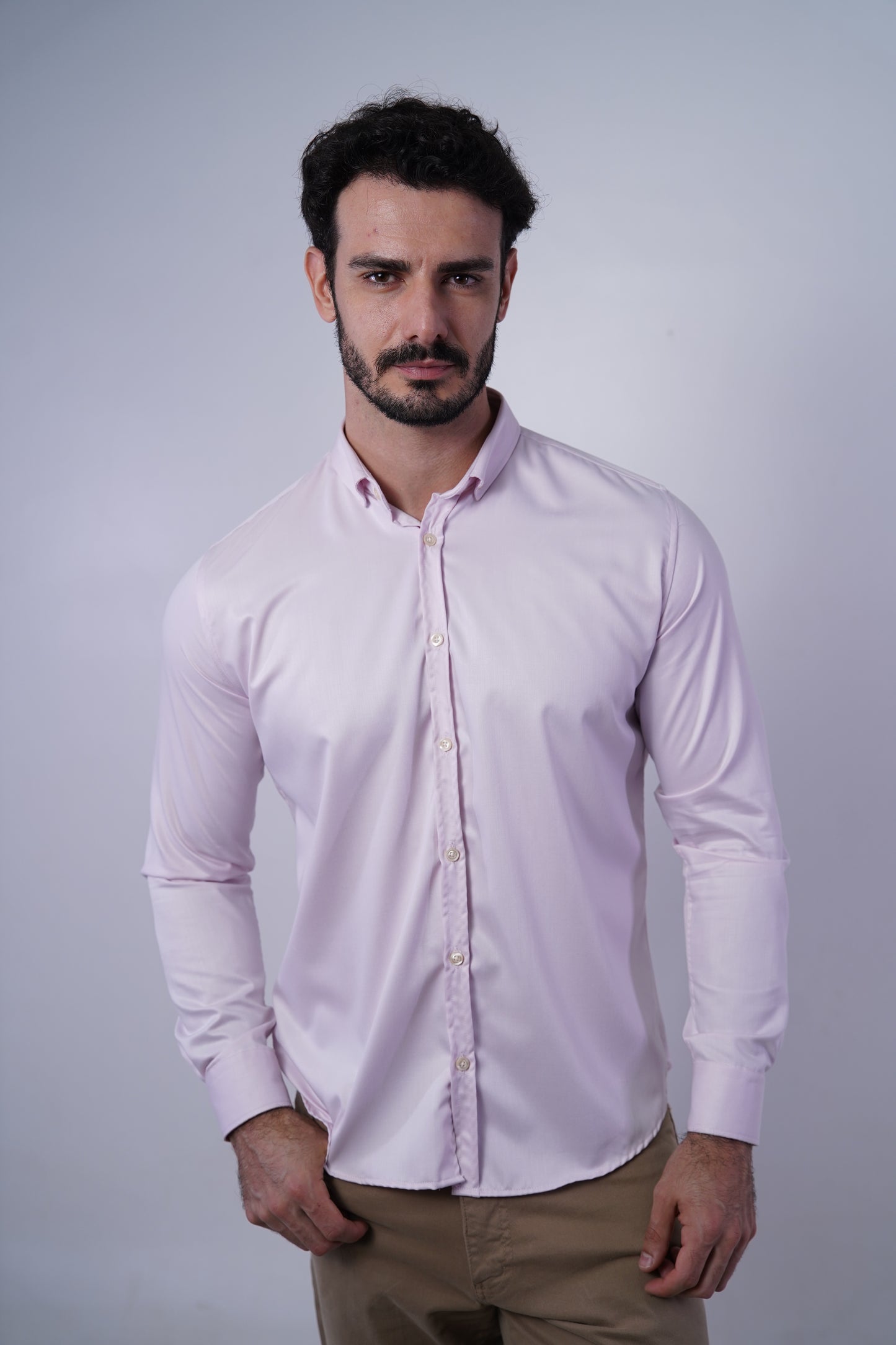 Camisa manga longa slim fit oxford modal button down