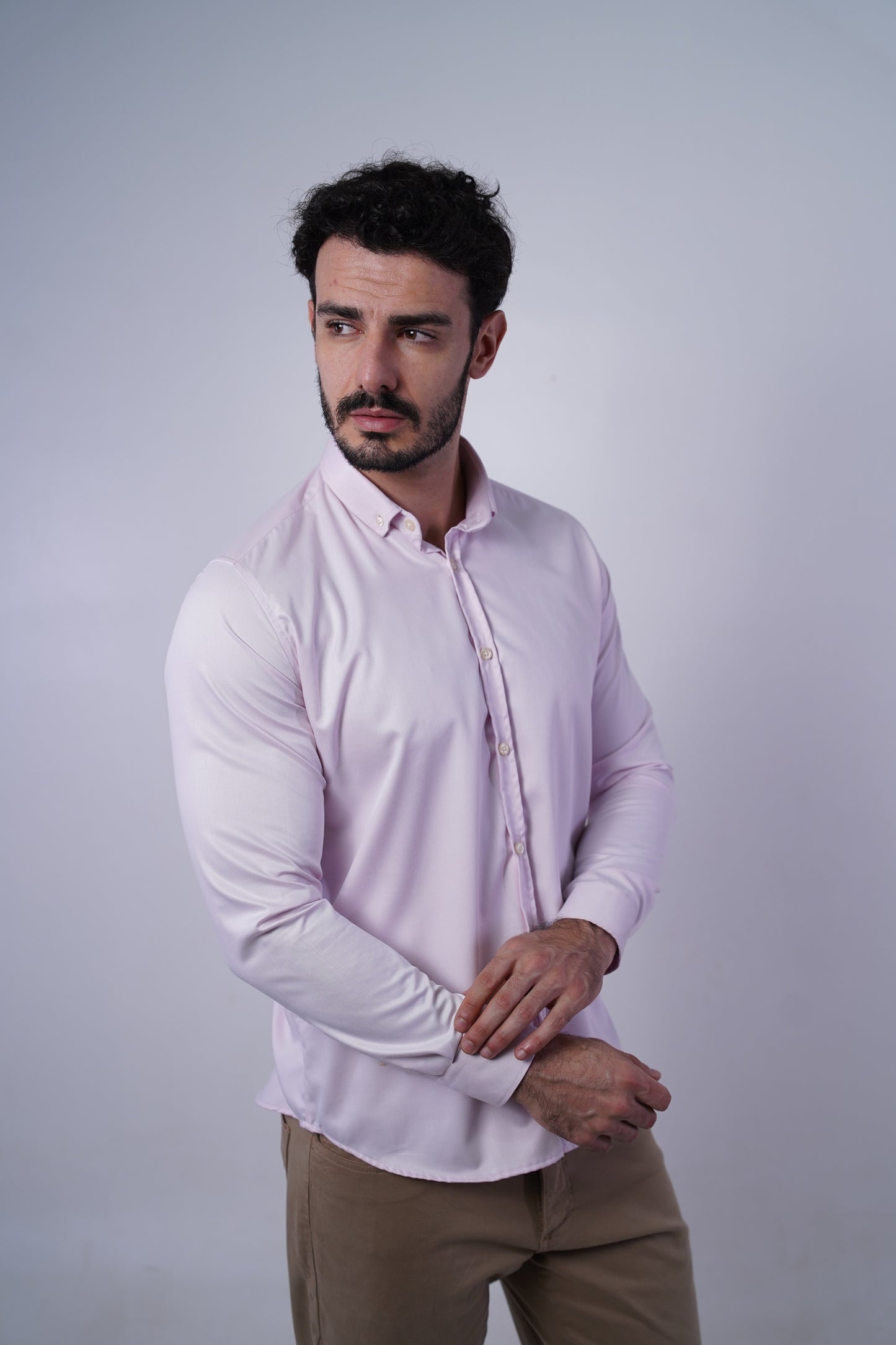 Camisa manga longa slim fit oxford modal button down