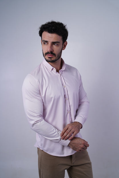 Camisa manga longa slim fit oxford modal button down