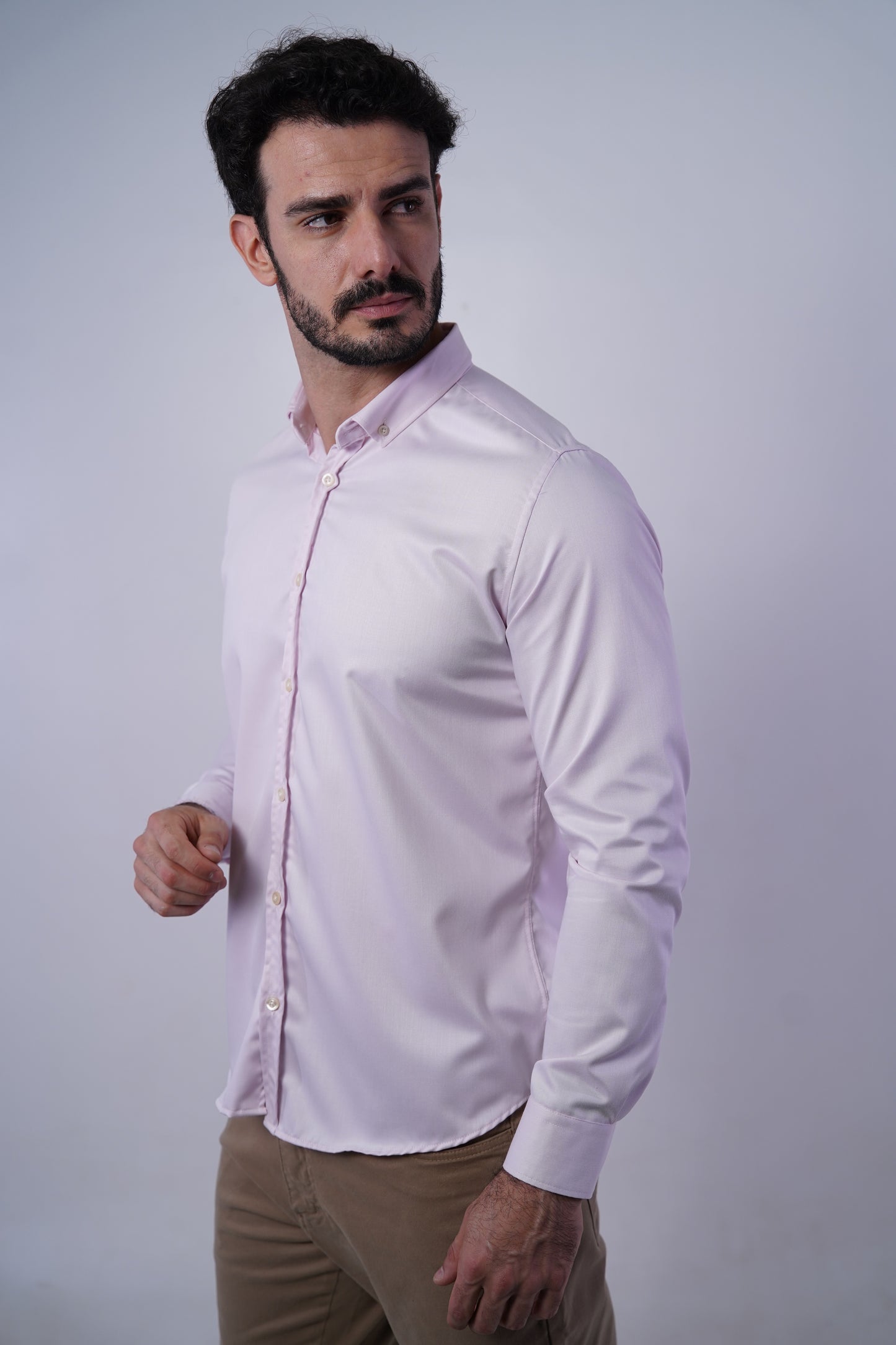 Camisa manga longa slim fit oxford modal button down