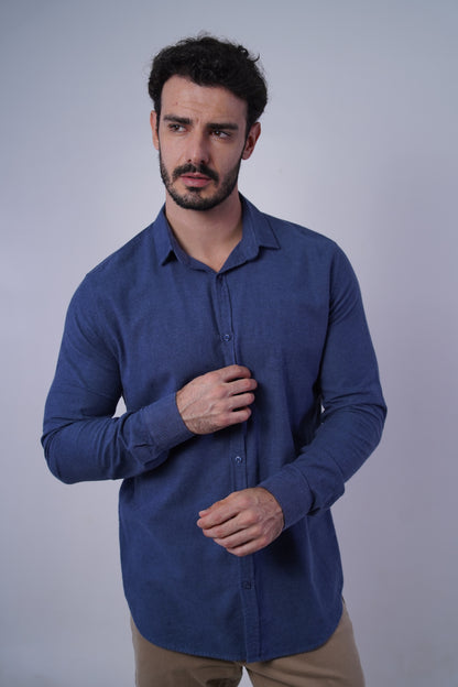 Camisa flanela manga longa slim fit