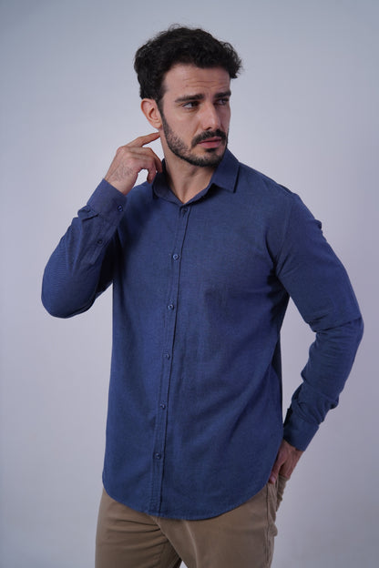 Camisa flanela manga longa slim fit