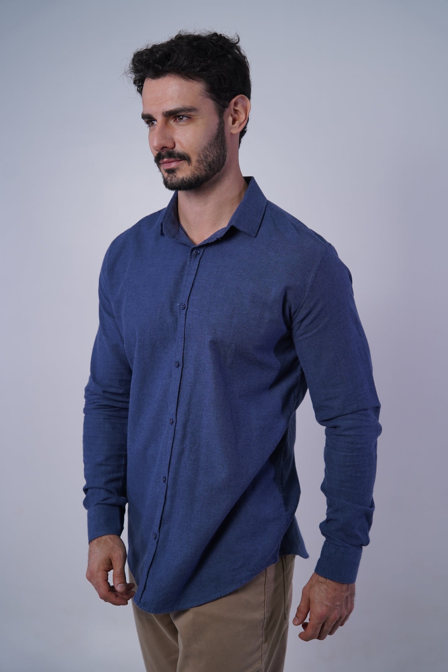 Camisa flanela manga longa slim fit