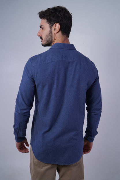 Camisa flanela manga longa slim fit