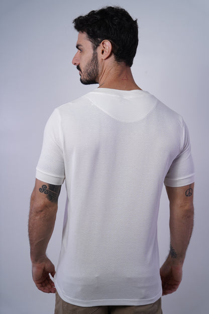 Camiseta manga curta estruturada textura