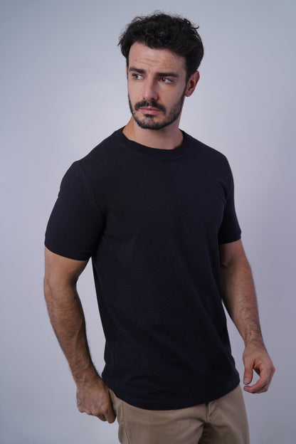 Camiseta manga curta estruturada textura