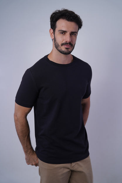 Camiseta manga curta estruturada textura