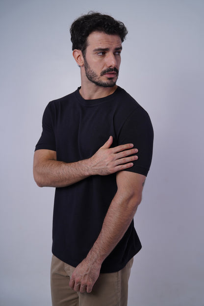 Camiseta manga curta estruturada textura