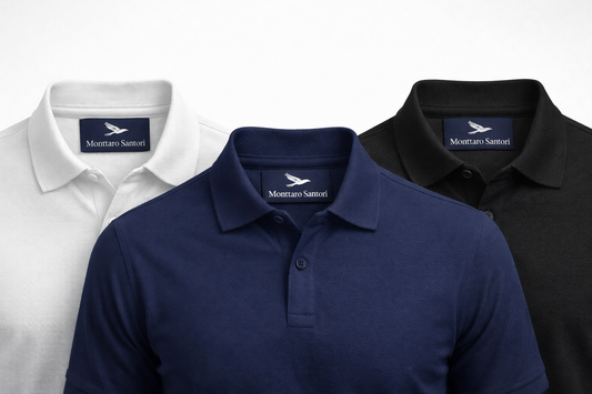 KIT  3 peças Polo Cotton Pima Classic Monttaro Santori