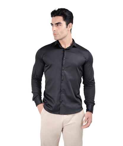 Camisa social slim de algodão egipicio
