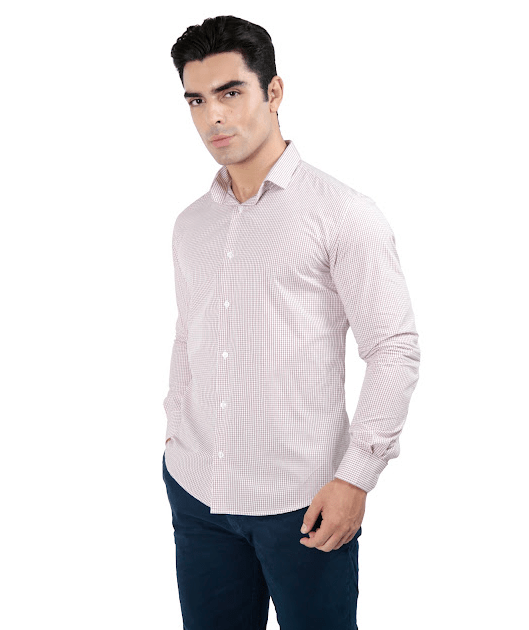 Camisa social slim de algodão egipicio