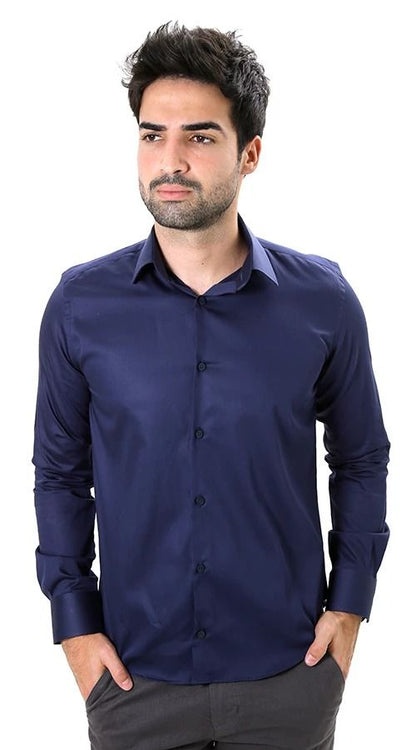 Camisa social slim fit básica