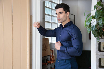 Camisa social slim fit básica